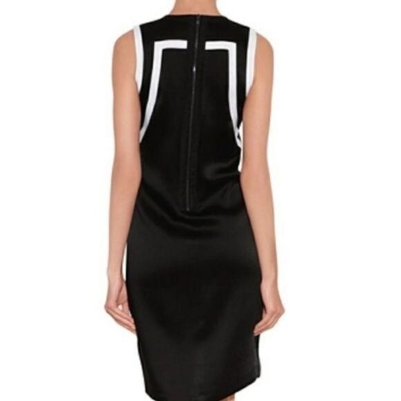 Helmut Lang Paneled Sheath Abstract Lined Round Neck Sleeveless Dress - Picture 4 of 13